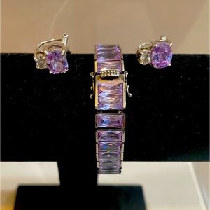 Beautiful Amethyst bracelet & earring set